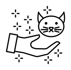 Poster - Cat hand icon illustration on transparent background