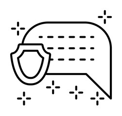 Poster - Freedom of speech speech bubble shield protection icon illustration on transparent background
