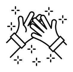 Poster - Handshake hands icon illustration on transparent background