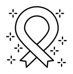 Canvas Print - Aids ribbon icon illustration on transparent background