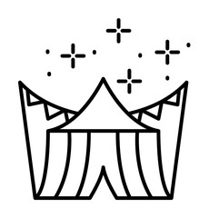 Poster - Tent, festival icon illustration on transparent background
