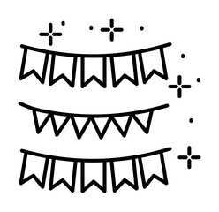 Poster - Garland, festival icon illustration on transparent background
