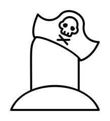 Poster - Pirate's grave icon illustration on transparent background