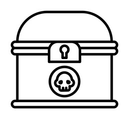 Poster - Treasure chest, pirate icon illustration on transparent background