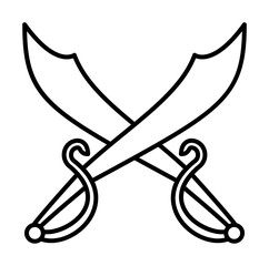 Poster - Sword, pirate icon illustration on transparent background