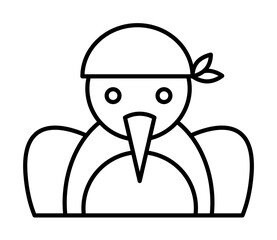 Poster - Parrot, pirate icon illustration on transparent background