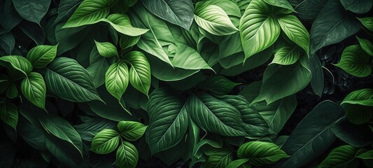 Wall Mural - leafy, tree-filled, tree-top background generative ai
