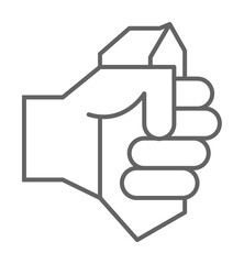 Poster - Prehistoric hand axe icon illustration on transparent background