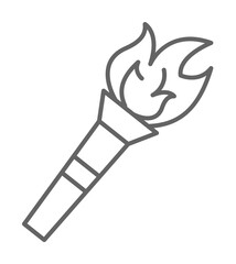Poster - Prehistoric torch icon illustration on transparent background