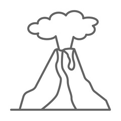 Poster - Prehistoric volcano icon illustration on transparent background