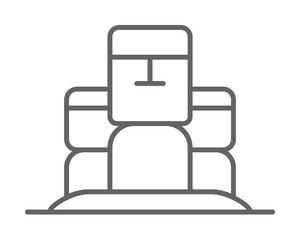 Poster - Prehistoric moai icon illustration on transparent background