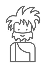 Poster - Prehistoric troglodyte icon illustration on transparent background