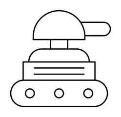 Poster - Robotic tank army technology icon illustration on transparent background