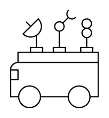 Poster - Robotic machine satellite technology icon illustration on transparent background