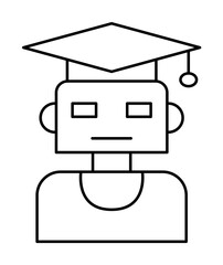 Poster - Robotic technology teacher icon illustration on transparent background