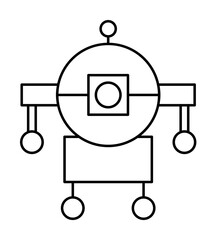 Poster - Robotic technology walk icon illustration on transparent background