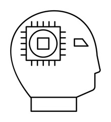 Poster - Robotic technology chip icon illustration on transparent background