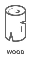 Poster - Wood icon illustration on transparent background