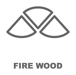 Poster - Fire wood icon illustration on transparent background