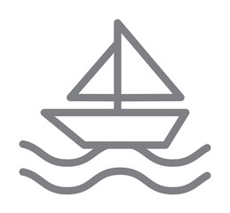 Poster - sailboat icon illustration on transparent background