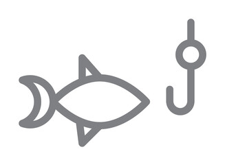 Sticker - fishing icon illustration on transparent background