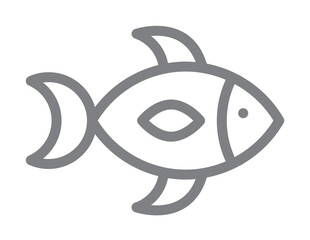 Poster - fish icon illustration on transparent background