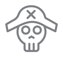 Poster - pirate icon illustration on transparent background