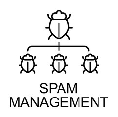 Poster - spam management outline icon illustration on transparent background