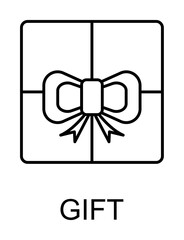 Poster - gift box outline icon illustration on transparent background