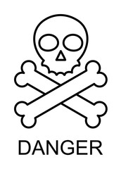 Fototapete - danger sign outline icon illustration on transparent background