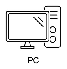 Poster - pc outline icon illustration on transparent background