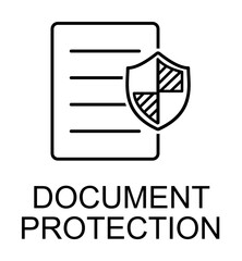 Poster - document protection outline icon illustration on transparent background