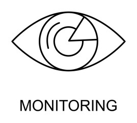 Sticker - eye monitoring outline icon illustration on transparent background