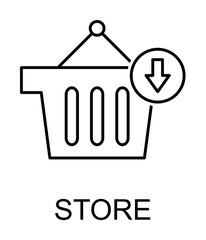 Leinwandbilder - store sign outline icon illustration on transparent background