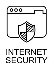 Poster - internet security outline icon illustration on transparent background