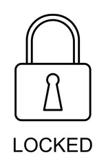 Poster - locked outline icon illustration on transparent background