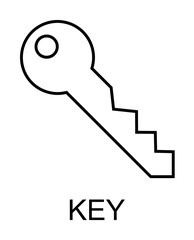 Poster - key outline icon illustration on transparent background