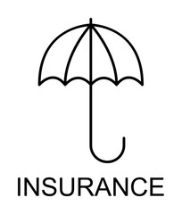 Poster - insurance sign outline icon illustration on transparent background