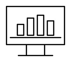 Poster - monitor statistics icon illustration on transparent background