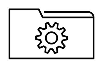 Poster - folder settings icon illustration on transparent background