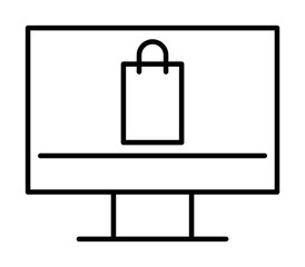 Leinwandbilder - buying online monitor icon illustration on transparent background