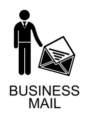 Poster - business mail icon illustration on transparent background