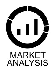 Poster - market analysis icon illustration on transparent background