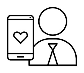 Poster - Favorite, smartphone, user icon illustration on transparent background