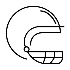 Poster - rugby helmet outline icon illustration on transparent background