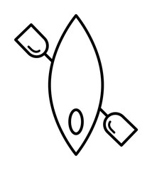 Poster - kayak outline icon illustration on transparent background