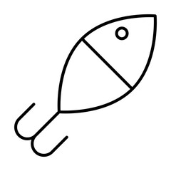 Poster - Fishing float outline icon illustration on transparent background