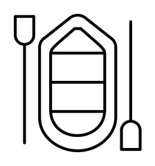 Poster - inflatable boat outline icon illustration on transparent background