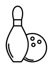 Poster - bowling and bowling ball outline icon illustration on transparent background