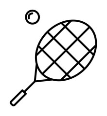 Poster - tennis racquet outline icon illustration on transparent background